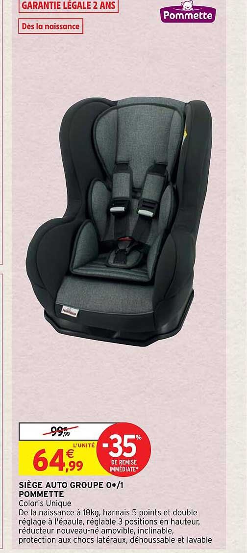 siège auto groupe 0+-1 pommette