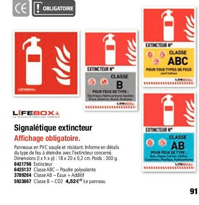 signalétique extincteur lifebox