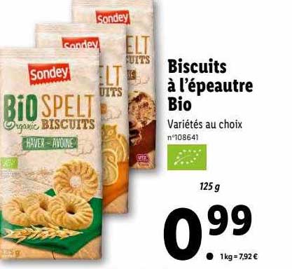 sondey biscuits à l'épeautre bio