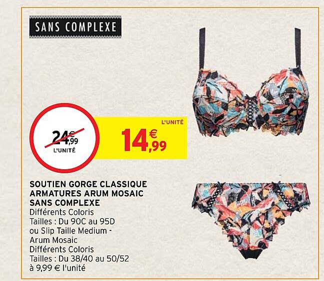 soutien gorge classique armatures arum mosaïc sans complexe