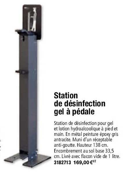 station de désinfection gel à pédale