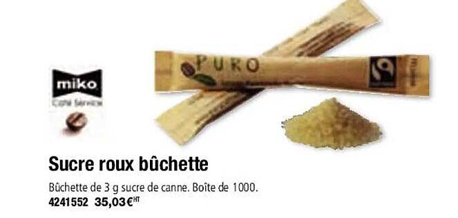 sucre roux bûchette miko