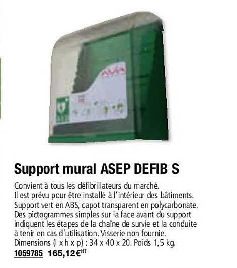 support mural asep defib s
