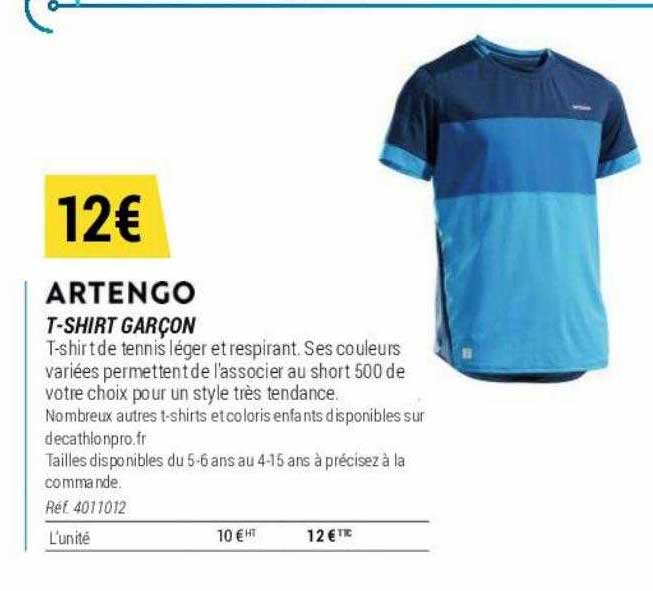 t-shirt garçon artengo