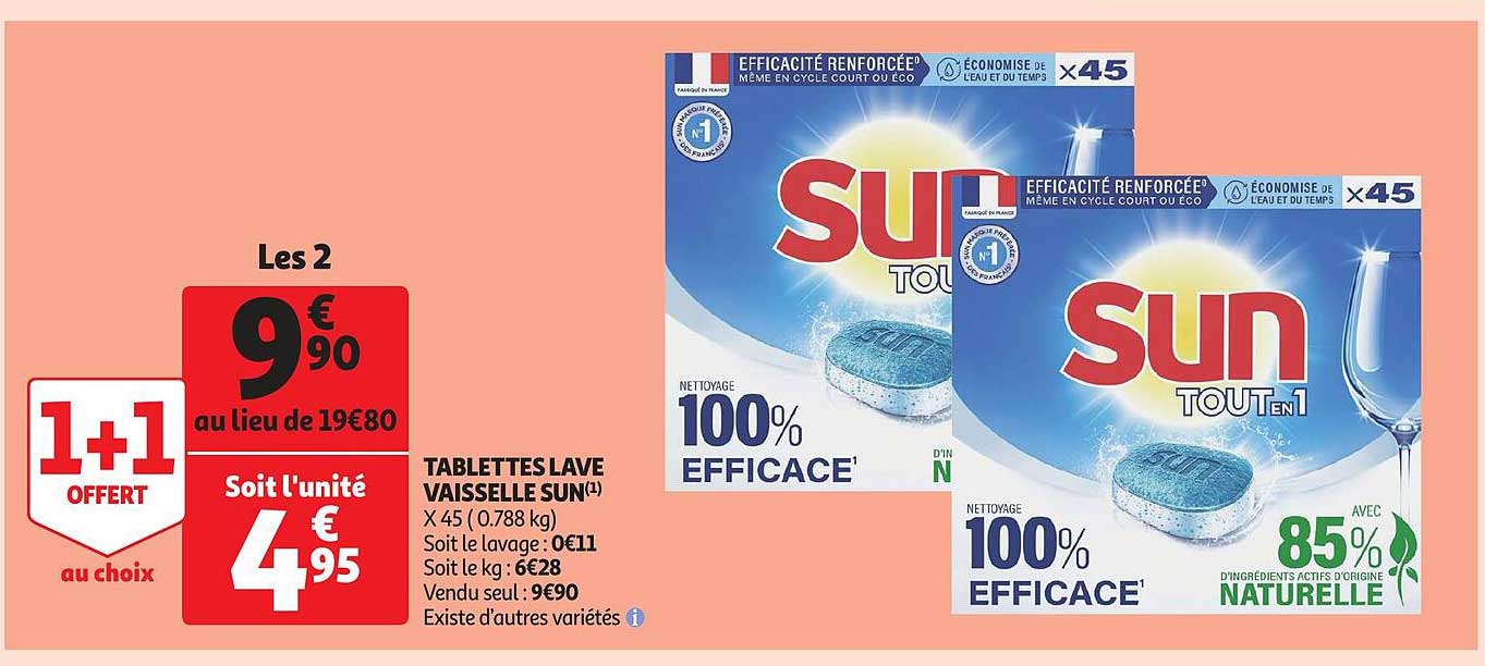tablettes lave vaisselle sun