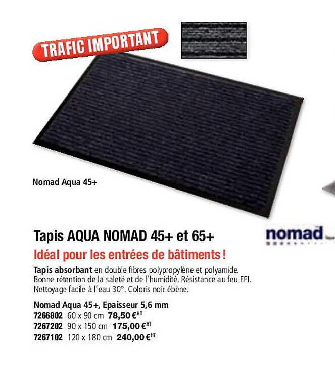 tapis aqua nomad 45+ et 65+