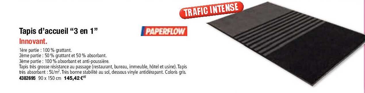 tapis d'accueil "3 en 1" paperflow
