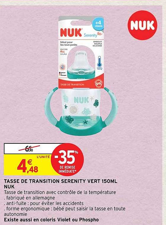 tasse de transition serenity vert 150ml nuk
