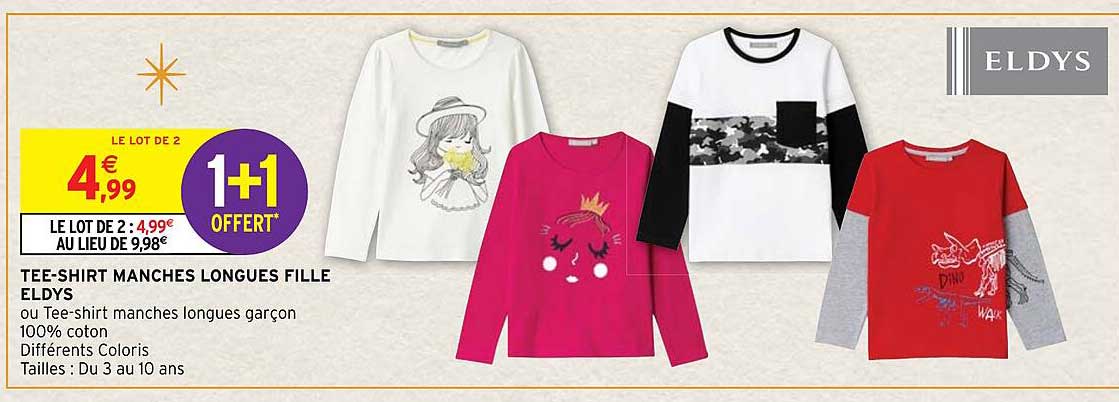 tee-shirt manches longues fille eldys
