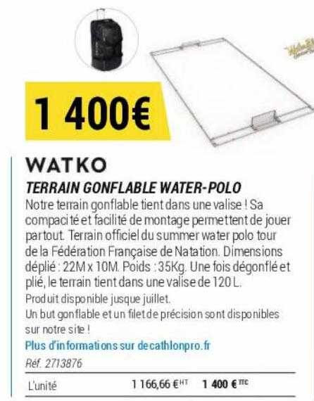 terrain gonflable water-polo watko
