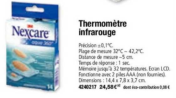thermomètre infrarouge nexcare