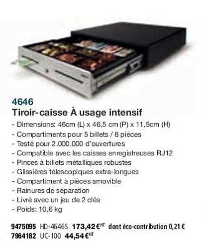 tiroir-caisse à usage intensif