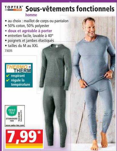 toptex sous-vêtements fonctionnels