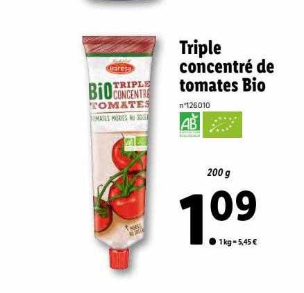 Triple Concentré De Tomates Bio