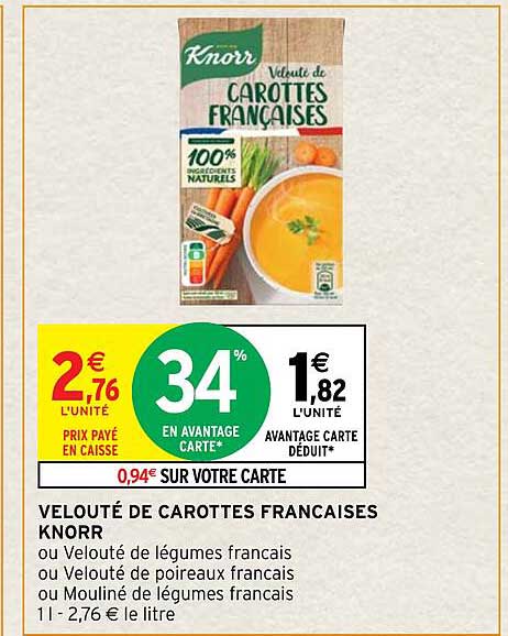 velouté de carottes françaises knorr