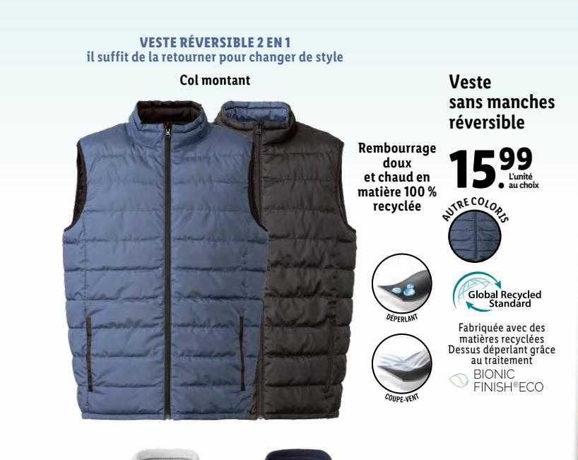 veste sans manches réversible