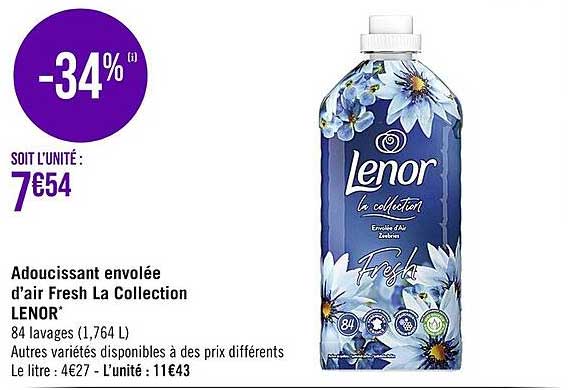 adoucissant envolée d'air fresh la collection lenor