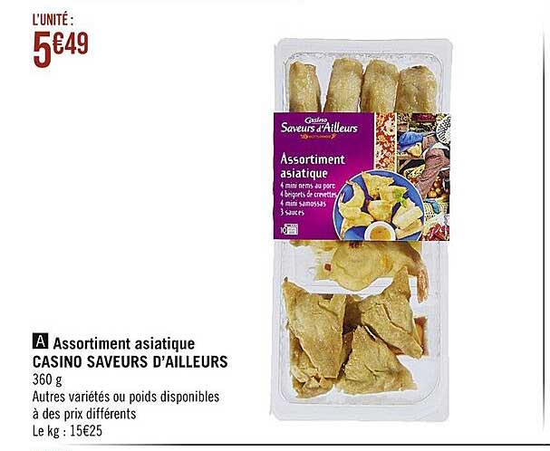 assortiment asiatique casino saveurs d'ailleurs