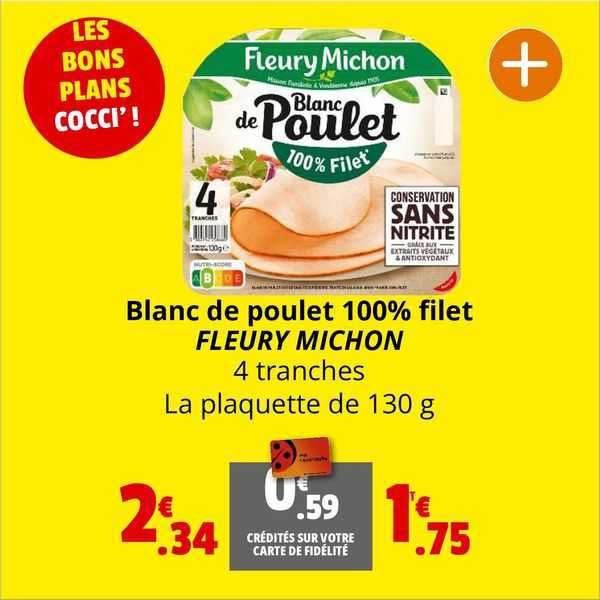 blanc de poulet 100% filet fleury michon