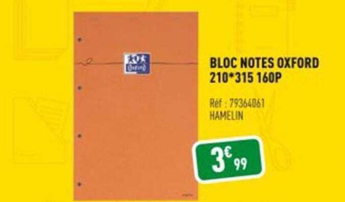 bloc notes oxford 210*315 160p