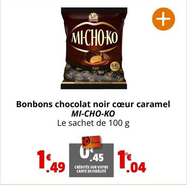 bonbons chocolat noir cœur caramel mi-cho-ko