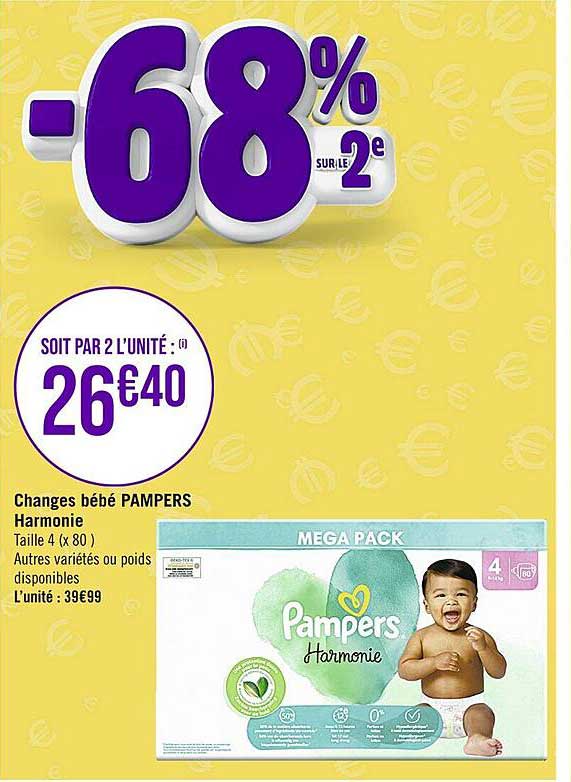 Changes Bébé Pampers Harmonie -68% Sur Le 2e