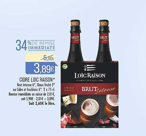 cidre loic raison 34% de remise immédiate