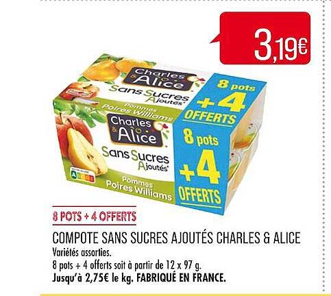 Compote Sans Sucres Ajoutés Charles & Alice