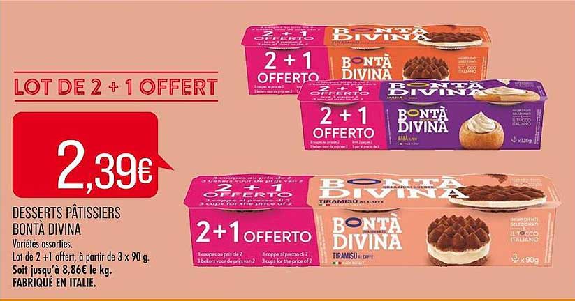 desserts pâtissiers bontà divina