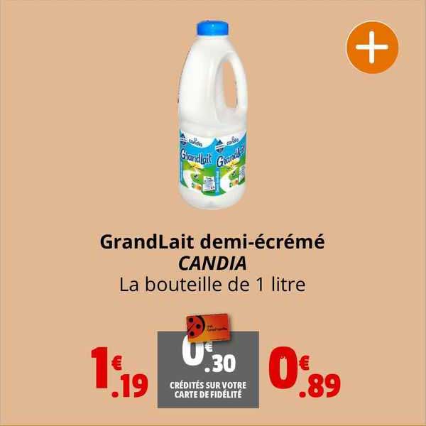 grandlait demi-écrémé candia