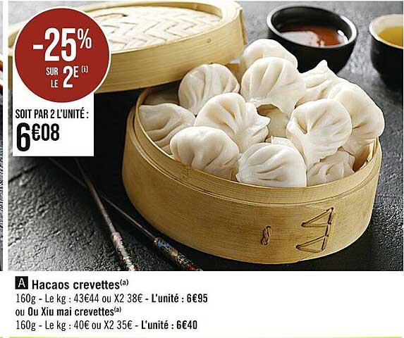 hacaos crevettes -25% sur le 2e