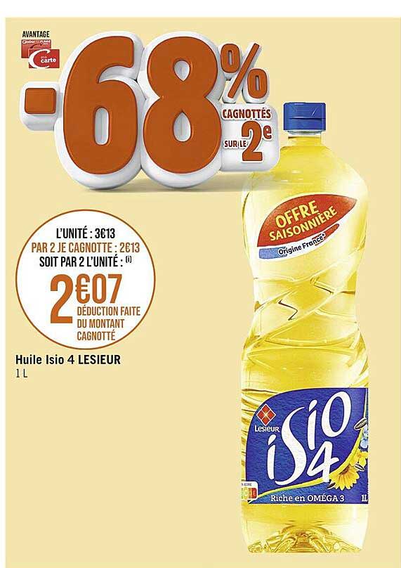 Huile Isio 4 Lesieur -68% Sur Le 2e
