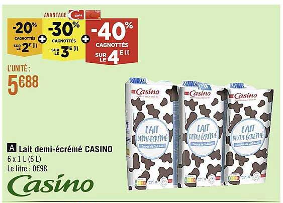 lait demi-écrémé casino