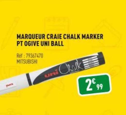 marqueur craie chalk marker pt ogive uni ball