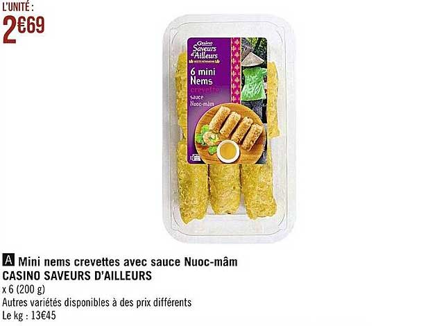 mini nems crevettes avec sauce nuoc-mâm casino saveurs d'ailleurs