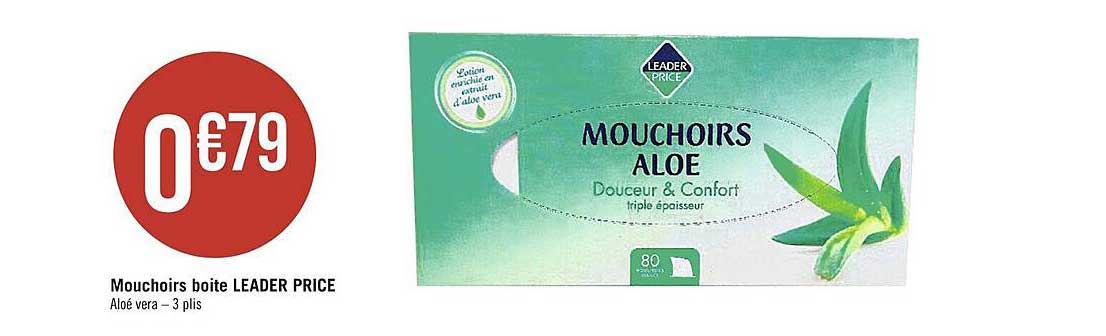 mouchoirs boite leader price