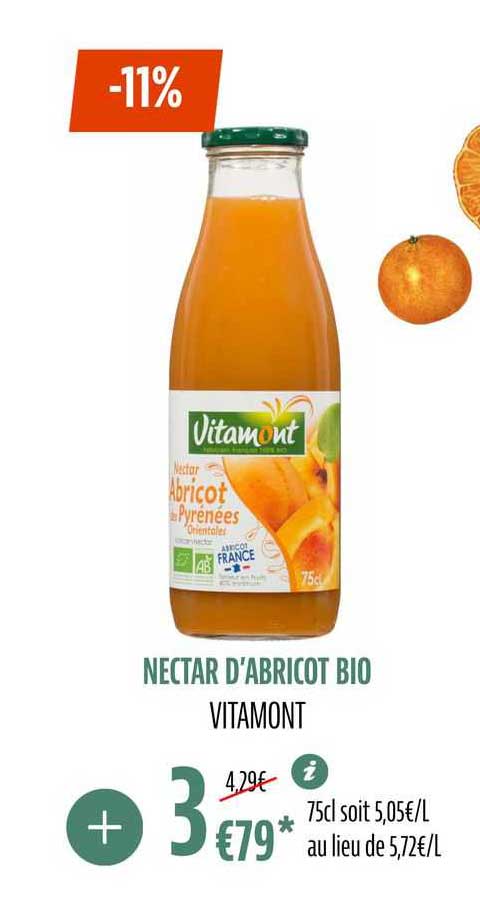nectar d'abricot bio vitamont