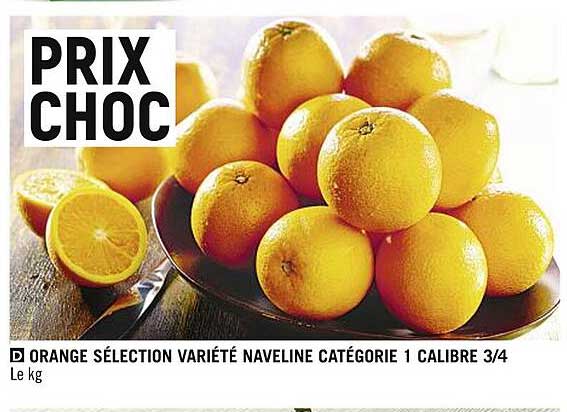 orange sélection variété naveline catégorie 1 calibre 3/4