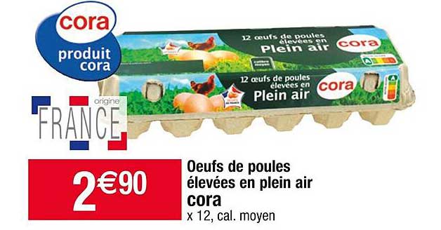 œufs de poules élevées en plein air cora