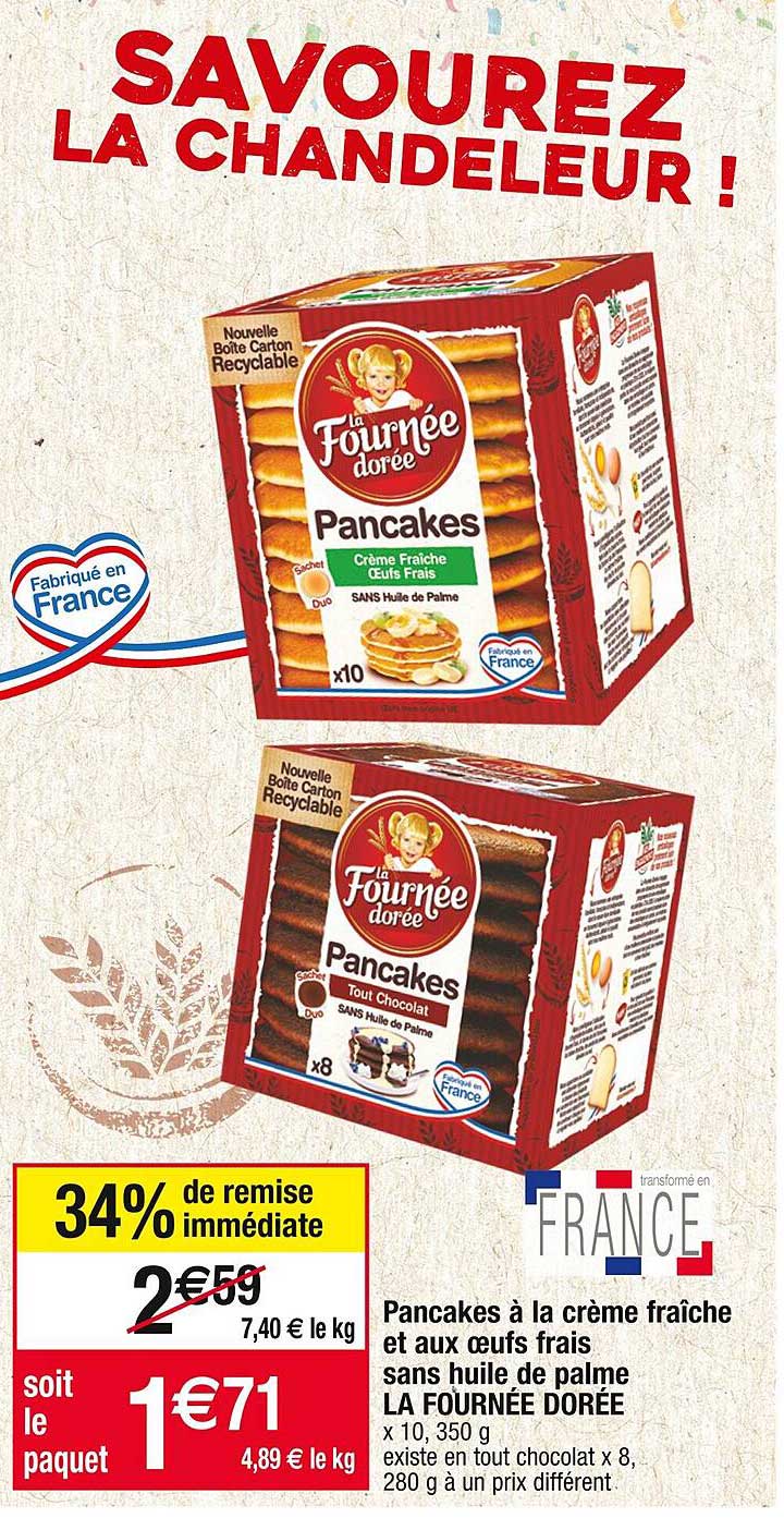 pancakes à la crème fraîche et aux œufs frais sans huile de palme la fournée dorée