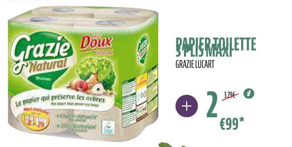 papier toilette 3 plis maxi grazie lucart
