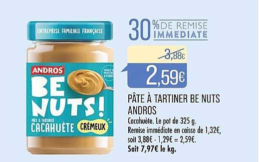 pâte à tartiner be nuts andros