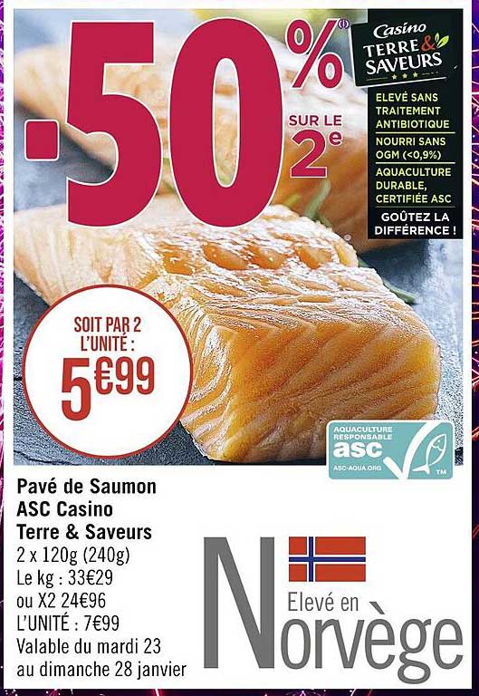 Pavé De Saumon Asc Casino Terre & Saveurs
