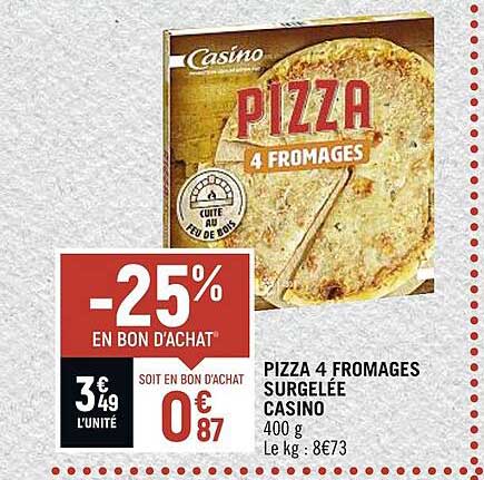 Pizza 4 Fromages Surgelée Casino