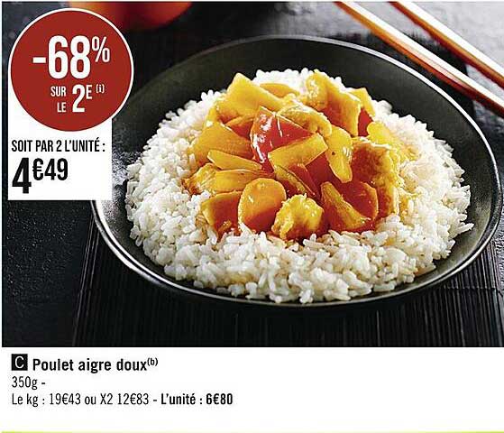 Poulet Aigre Doux -68% Sur Le 2e