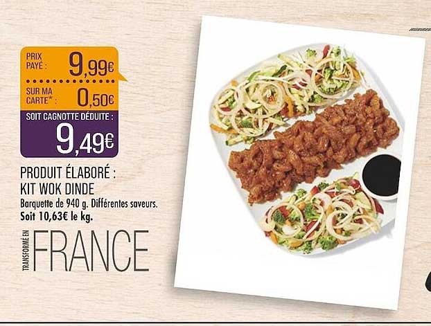 produit élaboré : kit wok dinde