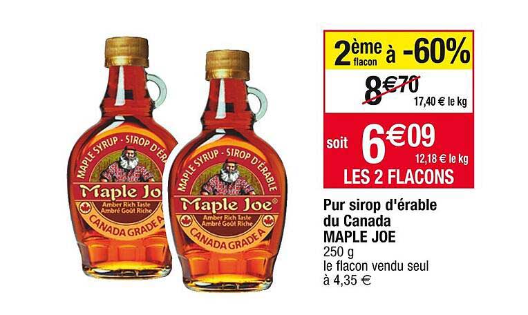 pur sirop d'érable du canada maple joe