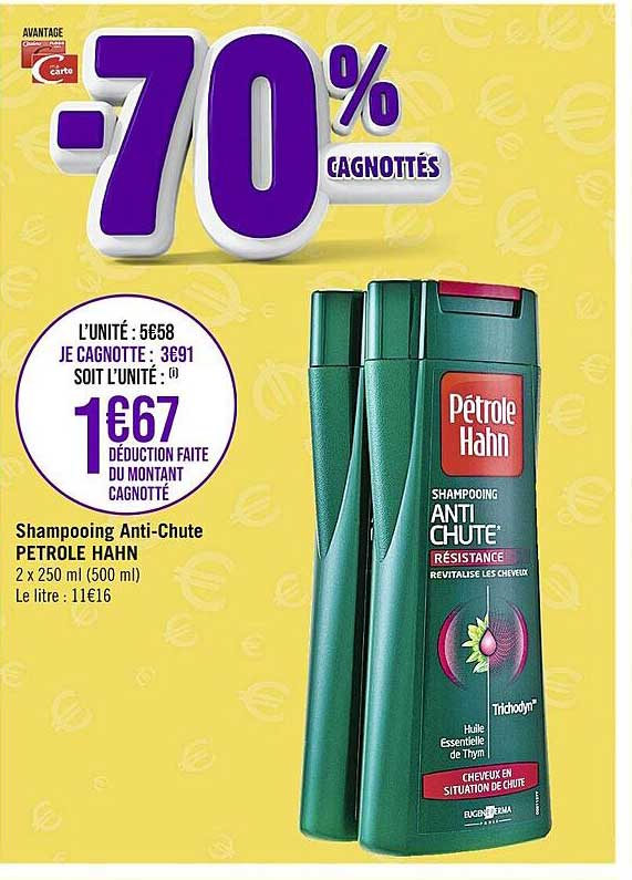 shampooing anti-chute petrole hahn -70%