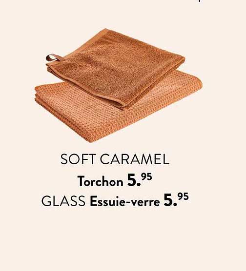Soft Caramel Torchon Ou Glass Essuie-verre