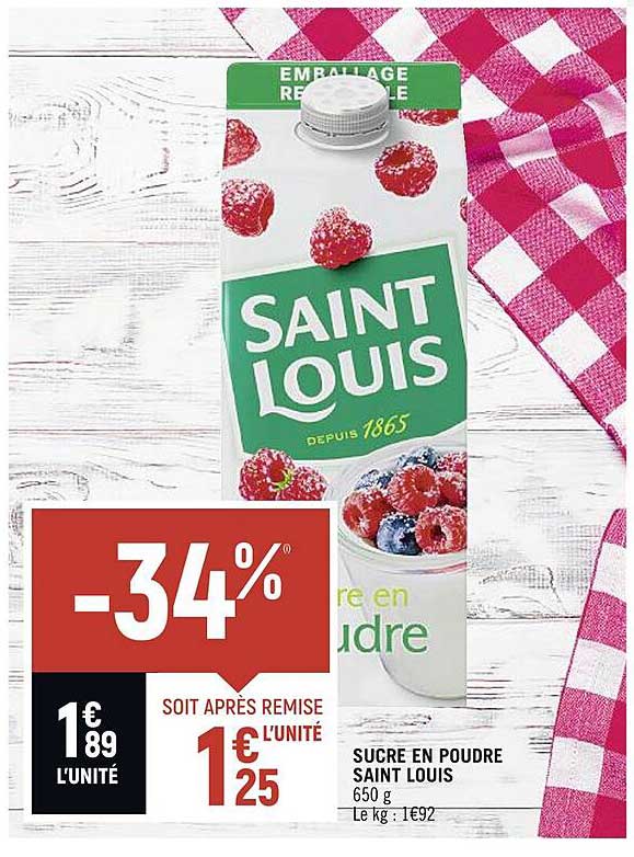 sucre en poudre saint louis